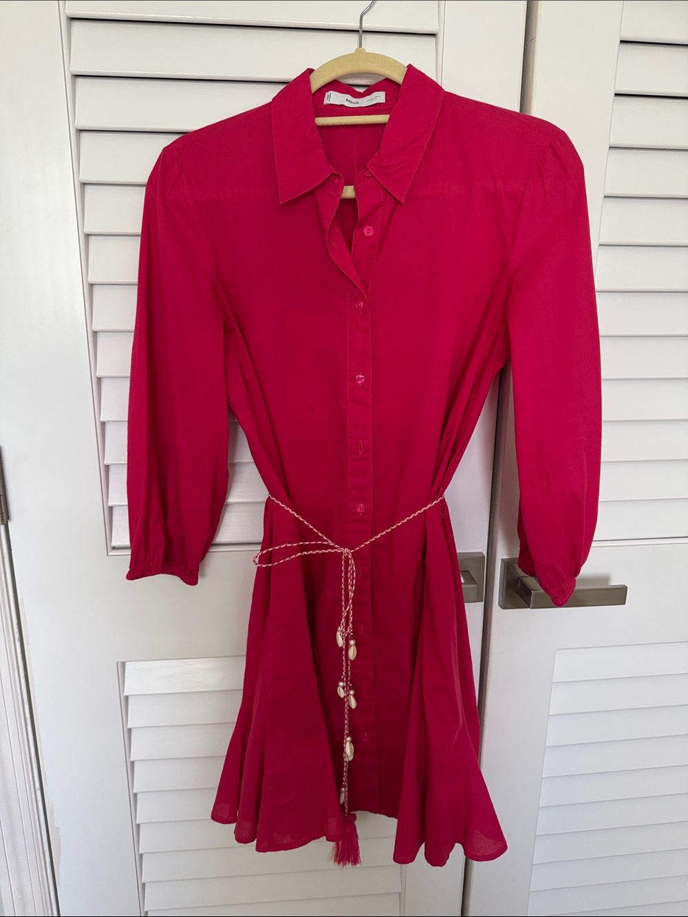 Women’s Mango hot pink Button-Front Shirt Dress in size 6